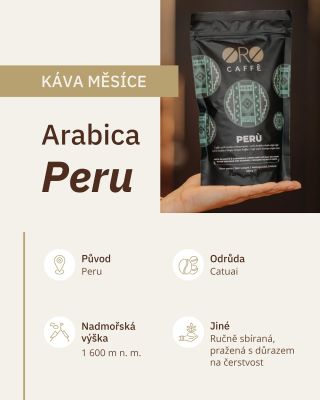 Z peruánských hor až k vám domů. Arabica Peru – káva s mandlovou jemností a sladkou dochutí, která voní po rovnováze. ☕